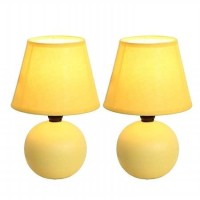 All The Rages Lt2008Ylw2Pk Simple Designs Mini Ceramic Globe Table Lamp 2 Pack Set Yellow