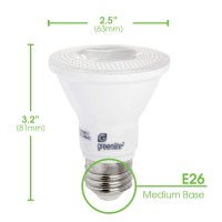 Greenlite Led Par20 Dimmable Flood Light Bulb 7W 50W Equivalent 500 Lumens 5000K Daylight 40 Wide Flood Beam Angle Indoor