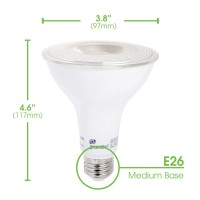 Greenlite Led Par30 Long Neck Dimmable Flood Light Bulb, 11W (75W Equivalent), 850 Lumens, 3000K Bright White, Indoor/Outdoor, Weatherproof, 120V, Energy Star Certified, (4 Pack)