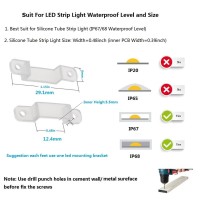 Msdusa 100 Pack Led Strip Light Mounting Brackets Led Strip Light Clips Led Light Strip Holder 200 Screws Included Ideal For 12