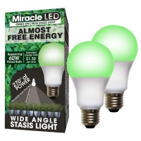 Miracleled 604659 Almost Free Energy Wide Angle Green Spectrum Led Stasis Light 11W Replacing 60W (2-Pack), Green