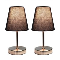 Charming inexpensive and practical mini table lamp set to meet your basic fashion lighting needs These mini lamps feature a sand nickel metal base and fabric shades Perfect for living room bedroom office kids room or college dorm