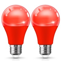 Jandcase Red Light Bulb, 70W Equivalent, 9W, A19 Color Light Bulbs With E26 Medium Base, For Christmas Party, Wedding, Porch, Home Decoration, Bar Mood Decor, Halloween, Not Dimmable, 2 Pack