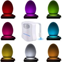 Sporthomer Toilet Night Light,Toilet Light Motion Sensor Activated Led Toilet Bowl Light 8 Colors Changing,Waterproof Toilet Lights Inside Toilet Glow Bowl