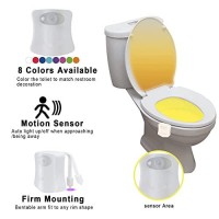 Sporthomer Toilet Night Light,Toilet Light Motion Sensor Activated Led Toilet Bowl Light 8 Colors Changing,Waterproof Toilet Lights Inside Toilet Glow Bowl