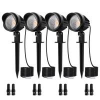 Meikee 7W Led Landscape Lights Low Voltage Outdoor Spotlight Led Pathway Lights Landscape Light Warm White Ip66 Waterproof For Driveway Yard Lawn Garden Lights 4 Pack