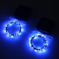 Magicnight Solar Mini Teeny Tiny Lights Starry String Light For Garden Fairy Tree Railing Arbor Fence 16 Feet 50Leds 2 Pack Blue