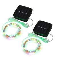 Magicnight Solar Mini Teeny Tiny Lights Starry String Light For Garden Fairy Tree Railing Arbor Fence 16 Feet 50Leds 2 Pack Mult