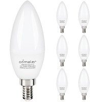 Comzler 6W Candelabra Led Bulb, Small Base E12 Led Bulb 60 Watts Equivalent,Chandelier Light Bulbs Type B Light Bulb Daylight 5000K, Pack Of 6, Non-Dimmable