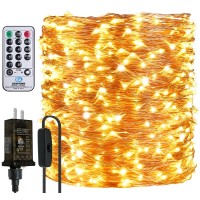 Zaecany 132 Feet 400 Leds Copper Wire String Lights With Switch, Christmas Lights Indoor Decoration For Party Wedding Bedroom, Fairy Lights Plug In With Remote, 8 Scene Modes, Dimmable Warm White