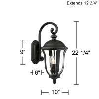 John Timberland Park Sienna Vintage Outdoor Wall Light Fixture Black 22 1/4