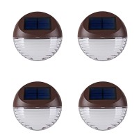 Kinna Solar Deck Lights Outdoor 4 Pack Solar Step Lights Wall Lamp Led Waterproof Patio Decor Solar Lights For Outside Railing