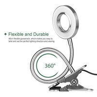 Glorious-Lite Led Clip On Light, 36 Led Reading Light, 4 Modes Book Light, 360? Rotation Gooseneck Reading Lamp, Eye-Caring Clip On Lamp For Bed, Desk,Computer, Headboard, Dorm Room(Silver)