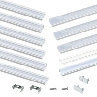 Muzata 10Pack 66Ft2M U Shape Led Aluminum Channel System With Transparent Clear Cover Lens End Caps And Mounting Clips Alumi