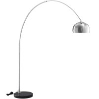 Modway Eei-2906-Blk Sunflower Mid-Century Modern Arched Floor Lamp For The Living Room Or Bedroom, Round Marble Base, Black