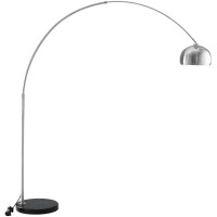 Modway Eei-2906-Blk Sunflower Mid-Century Modern Arched Floor Lamp For The Living Room Or Bedroom, Round Marble Base, Black