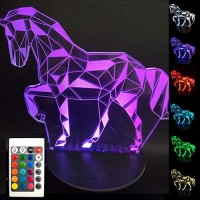 Bjyhiyh 3D Horse Lamp Horse Gifts For Girls Boys Kids Remote Control 16 Colors Changing Children Night Light Horse Toys