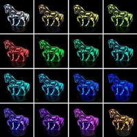 Bjyhiyh 3D Horse Lamp Horse Gifts For Girls Boys Kids Remote Control 16 Colors Changing Children Night Light Horse Toys