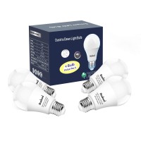 Dusk To Dawn Light Bulbs, Built-In Photocell Light Sensor, Automatic On/Off, E26 Base 9W 60W Equivalent, Ac100-240V 3000K Warm White, Indoor/Outdoor Sensor Led Bulb For Yard Entrance Porch 4Pack