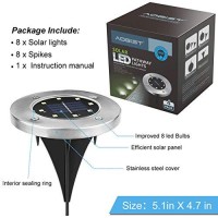 Aogist 4 Packs Solar Ground Lights,8 Led Garden Lights Patio Disk Lights In-Ground Outdoor Landscape Lighting For Lawn Patio Pathway Yard Deck Walkway