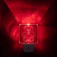 Spectra479 - Red Led Dim Night Light For Bedrooms & Bathrooms [2 Pack] - Biorhythm Safe - (Teddy Bear)