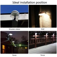 Isunmoon 6 Pack Upgraded Version Gutter Solar Lights Outdoor 9 Led Gutter Lights Solar Powered For Fence Roof Gutter Garden Yard Wall Lamp