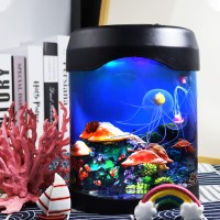 Usb Jellyfish Lamps, Electric Aquarium Tank Ocean Night Lights Led Jelly Fish Light Lamp With Color Changing For Living Room Home Bedroom Desktop Decoration Gift For Kids And Adults