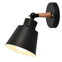 Horevo Wall Light Fixtures Nordic Wall Sconce Lamps Macaron Edison Copper Lamp Holder Aisle Lights Corridor Lamp Bedside Reading Light E27(Color : Black)