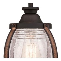 Westinghouse Lighting 6361700 Canyon One-Light Mini, Oil Rubbed Bronze Finish With Barnwood Accents And Clear Seeded Glass Indoor Pendant,