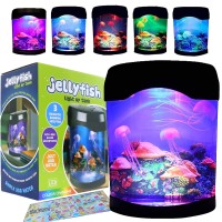 Toycol Led Jellyfish Lava Lamp Usb Jellyfish Lamp Electric Aquarium Tank Mood Night Light With 7 Color-Changing For Home Bedroom Decoration Christmas Gift For Kids And Adults