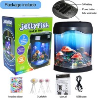 Toycol Led Jellyfish Lava Lamp Usb Jellyfish Lamp Electric Aquarium Tank Mood Night Light With 7 Color-Changing For Home Bedroom Decoration Christmas Gift For Kids And Adults