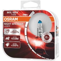 Osram Night Breaker Laser H1, Next Generation, 150% More Brightness, Halogen Headlamp, 64150Nl-Hcb, 12V, Passenger Car, Duo Box (2 Lamps)