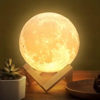 Balkwan Moon Lamp 4.7 Inches 3D Printing Moon Light Uses Dimmable And Touch Control Design,Romantic Funny Birthday Gifts For Women,Men,Kids,Child And Baby. Rustic Home Decor Rechargeable Night Light