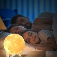 Balkwan Moon Lamp 4.7 Inches 3D Printing Moon Light Uses Dimmable And Touch Control Design,Romantic Funny Birthday Gifts For Women,Men,Kids,Child And Baby. Rustic Home Decor Rechargeable Night Light