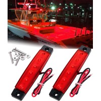 Shangyuan Led Interior Boat Lights, Utility Slim Strip Bar Light Fit Courtesy Lighting Cockpit Lights Navigation Light Red (Pack Of 2)