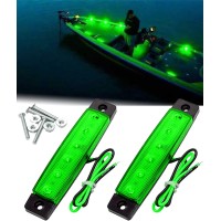 Shangyuan Led Interior Boat Lights, Utility Slim Strip Bar Light Fit Courtesy Lighting Cockpit Lights Navigation Light Green (Pack Of 2)