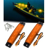 Shangyuan Led Interior Boat Lights, Utility Slim Strip Bar Light Fit Courtesy Lighting Cockpit Lights Navigation Light Yellow (Pack Of 2)