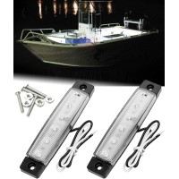 Shangyuan Led Interior Boat Lights, Utility Slim Strip Bar Light Fit Courtesy Lighting Cockpit Lights Navigation Light White (Pack Of 2)