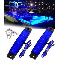 Shangyuan Led Interior Boat Lights, Utility Slim Strip Bar Light Fit Courtesy Lighting Cockpit Lights Navigation Light Blue (Pack Of 2)