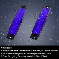 Shangyuan Led Interior Boat Lights, Utility Slim Strip Bar Light Fit Courtesy Lighting Cockpit Lights Navigation Light Blue (Pack Of 2)