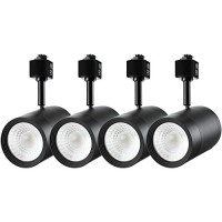 Leonlite 17.5W Dimmable Led Track Light Head, Compatible With Single Circuit H Track Lighting Rail, 1200Lm, 85W Eqv., Cri90, 120V, Etl & Es Listed, 4000K Cool White, 5 Years Warranty, Pack Of 4, Black