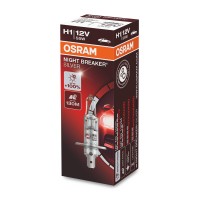 Osram Night Breaker Silver H1, 100 Percent More Brightness, Halogen Headlamp, 64150Nbs, 12 V, Passenger Car, Folding Box (1 Lamp)