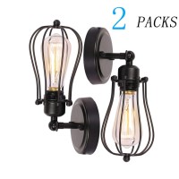 Brightess #06 Wire Cage Pendant Fixture Wall Mount Set Of 2 Packs Black Industrial Vintage Edison Indoor Hardwired Finish(2Packs)