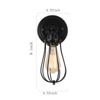 Brightess #06 Wire Cage Pendant Fixture Wall Mount Set Of 2 Packs Black Industrial Vintage Edison Indoor Hardwired Finish(2Packs)