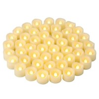 48 Pcs Led Flameless Flickering Tea Lights Votive Candle Battery Operated/Electric Flicker Led Tealight Bulk Fake Candles For Halloween Christmas Wedding Party Decorations Etc.(Warm White)