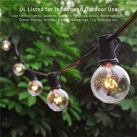 100 Feet Patio String Lights Waterproof G40 Outdoor String Lights With 105 Clear Edison Bulbs, Globe Bulb String Lights Hanging Lights For Indoor Outdoor Commercial Decor, E12 Base, Black Wire