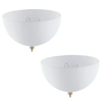 Ciata Lighting 4-3/4 Inch Ceiling Light Cover Fixture For A-Shape Bulb, Clip On Lamp Shade For Ceiling Light Bulb, 7-3/4 Inch Diameter Dome Shape Shade Bulb Cover For Indoor Location, White, Pack Of 2