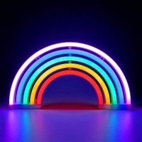 Xiyunte Rainbow Neon Light Led Rainbow Neon Sign For Bedroom Usb Or Battery Powered Neon Rainbow Light For Wall Decor Cute Co