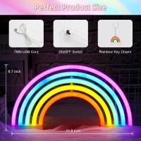 Xiyunte Rainbow Neon Light Led Rainbow Neon Sign For Bedroom Usb Or Battery Powered Neon Rainbow Light For Wall Decor Cute Co