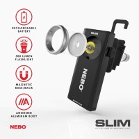 Nebo 500Lumen Led Cob Work Flashlight Rechargeable Light Equipped With Dimming And Power Memory Recall Featuring A Pocket Clip